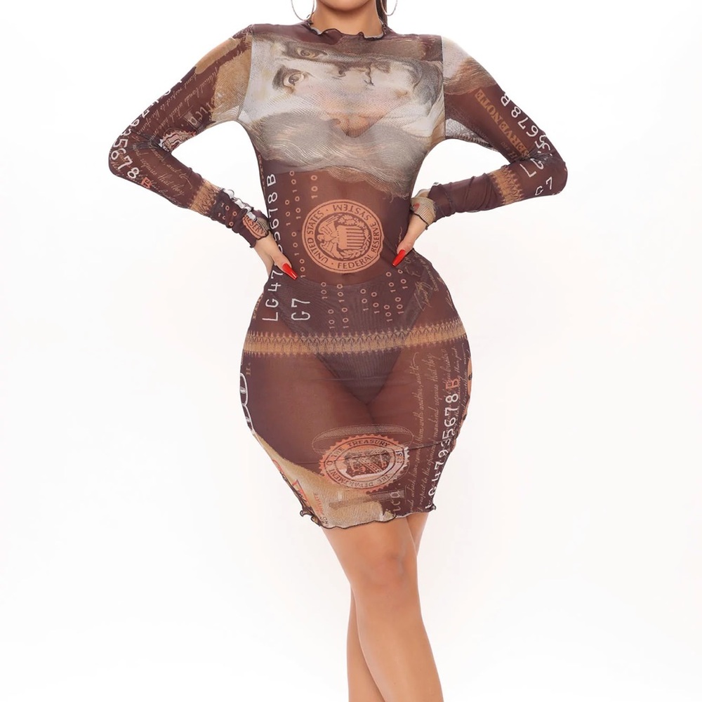 Fashionable Nova shake your money maker mesh mini dress